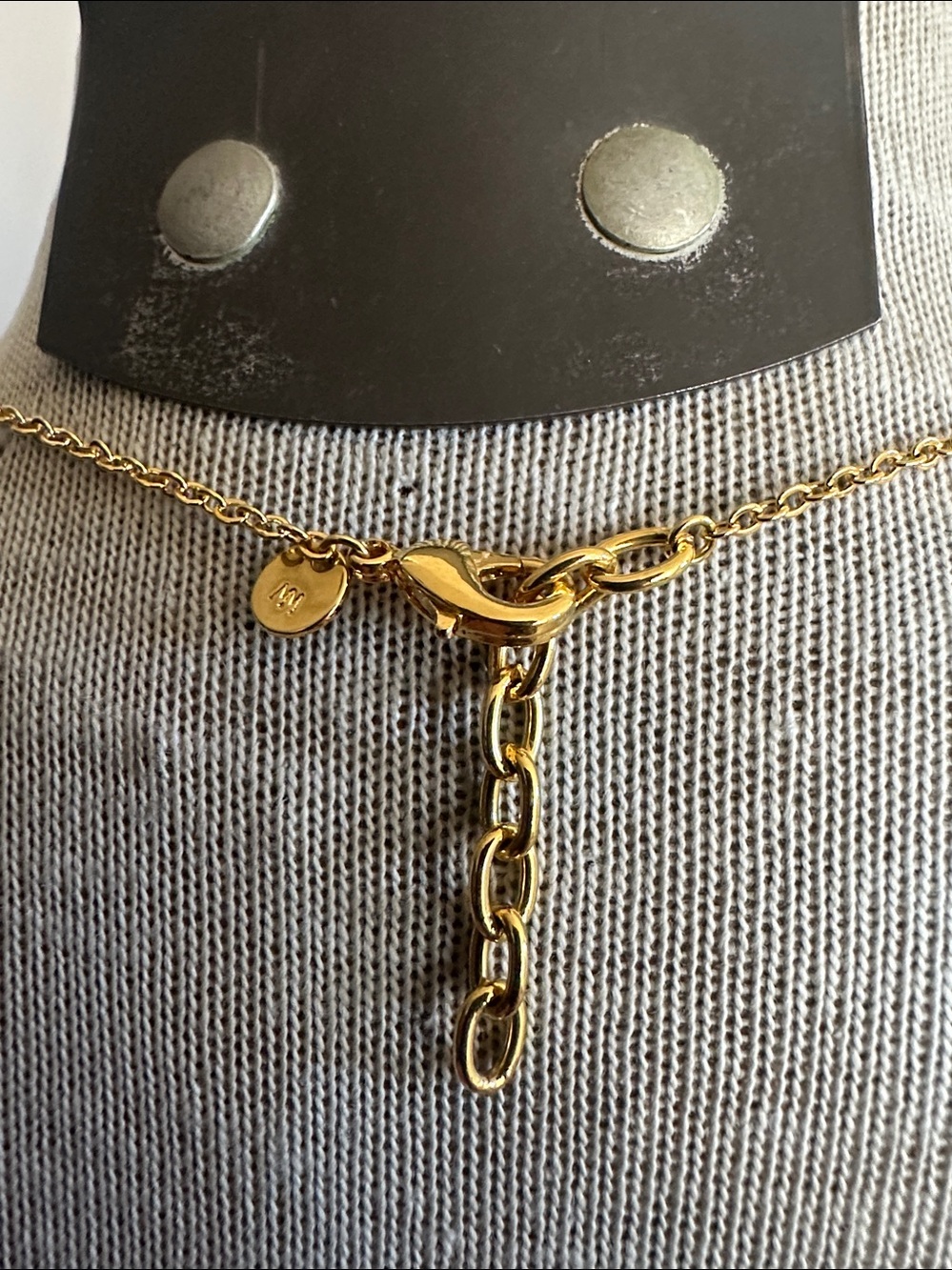 Gold Plated Necklace with Turquoise Blue Gem Accents - MELINDA MARIA - Picture 5 of 6